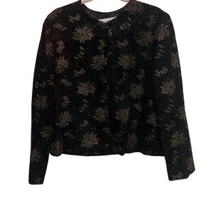 Vintage Norton McNaughton Women Black and Gold Jacket, Sz 12